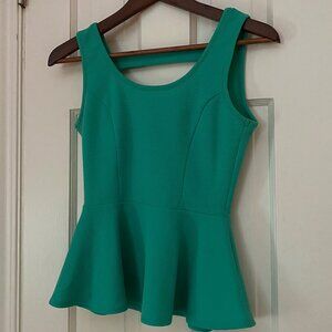 Charlotte Russe Green Turquoise Peplum Tank Top